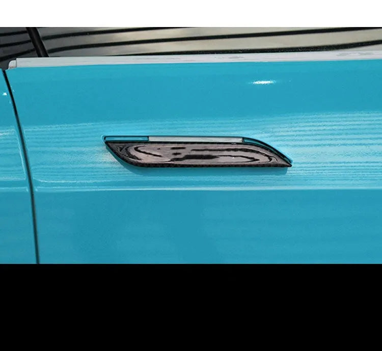 Carbon fibre pattern door handle protection stickers for Tesla Model S - set of four pre-cut adhesive patches