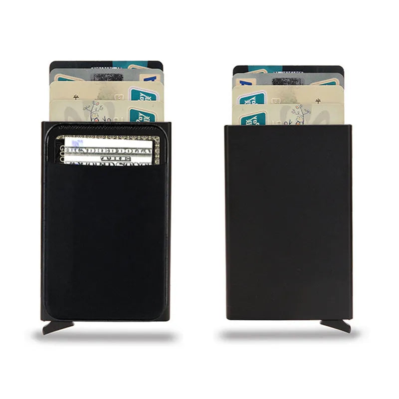 Aluminium alloy metal credit card holder with frosted finish in multiple colours