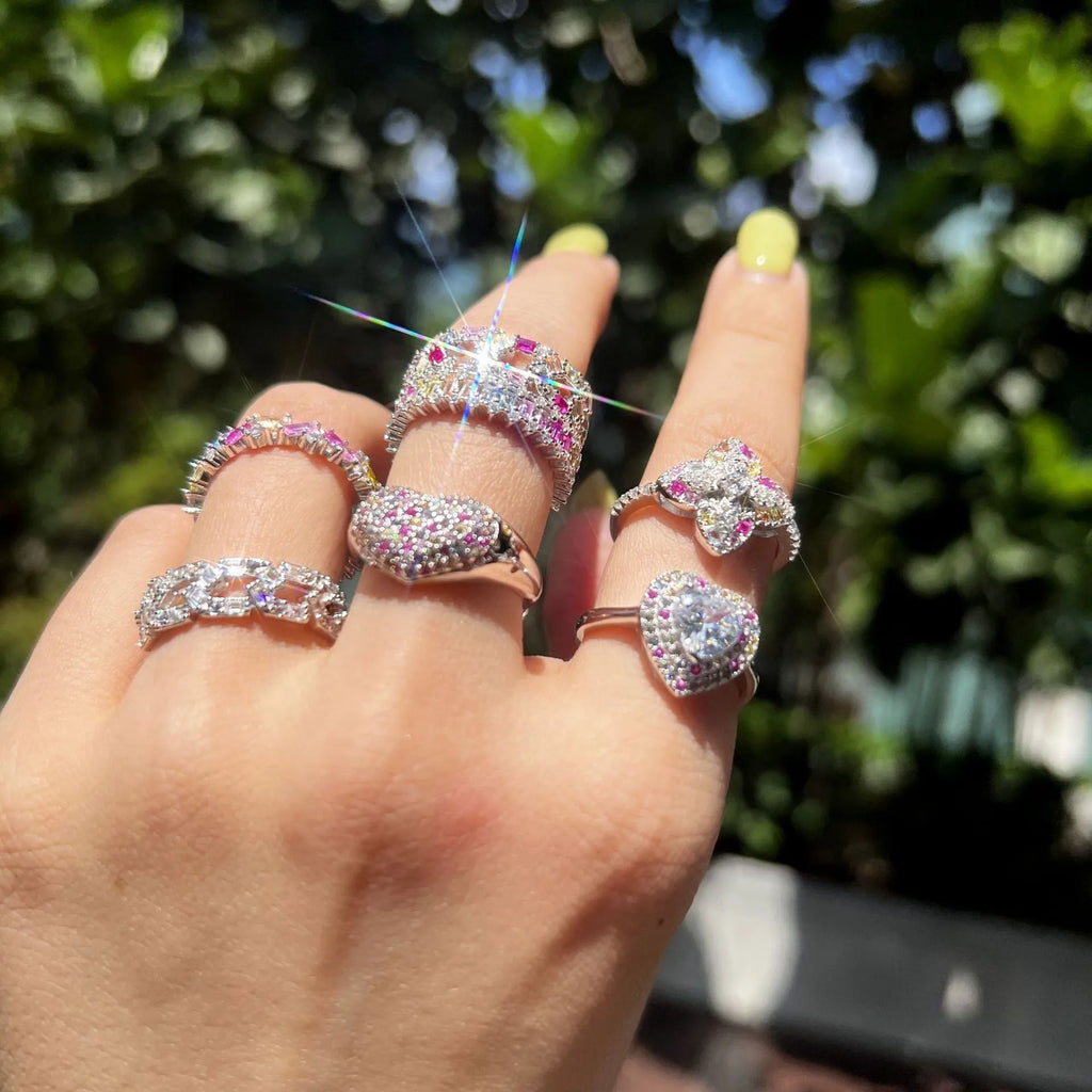 S925 sterling silver zircon ring with round stone, adjustable opening, silver colour, women