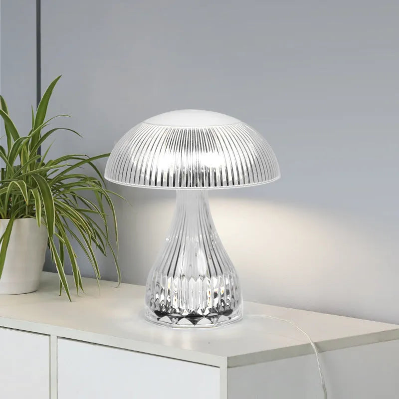 USB rechargeable three-colour changing night lamp with acrylic body measuring 20x16cm