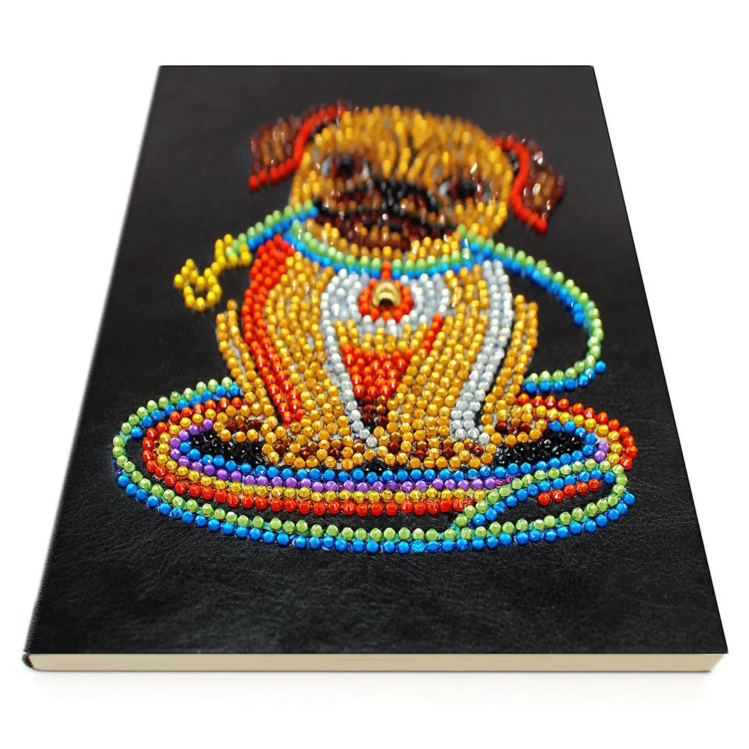 Black A5 diamond painting notebook showing 50 pages for craft project organisation
