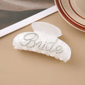 10cm pink and white acrylic shower clip barrettes with diamond spot drill pattern