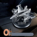 Solar powered rotating fighter aircraft car perfume ornament in silver, gold, blue, or red colours