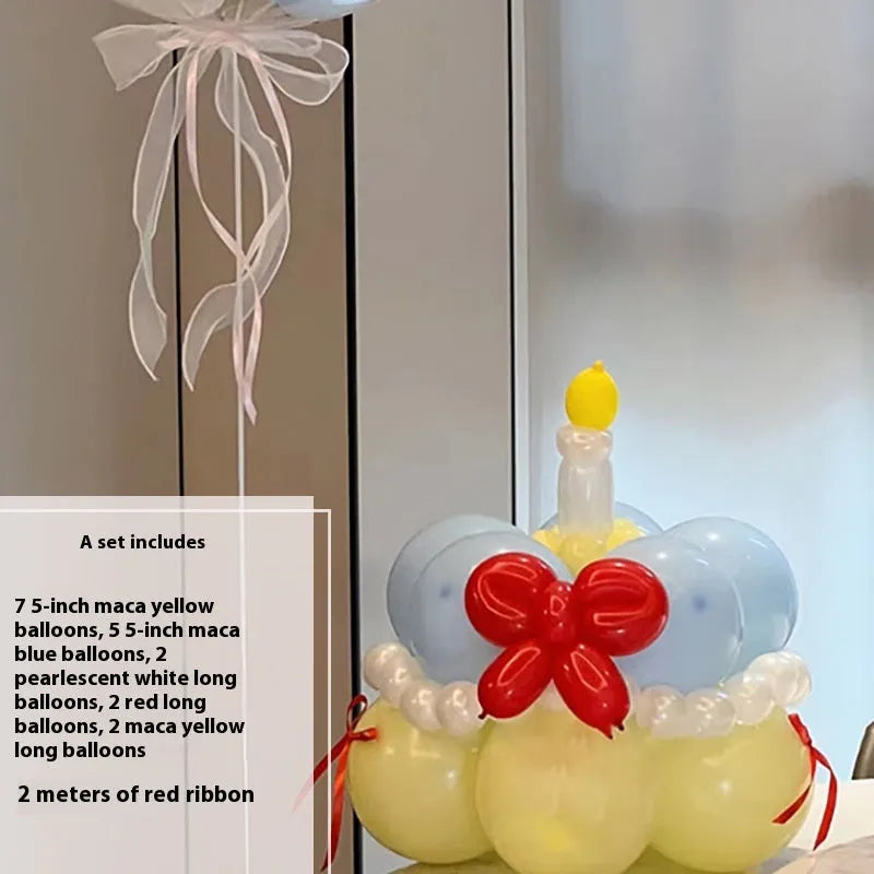 Balloon bouquet DIY kit for cake decoration showing round balloon arrangement materials