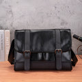 Black Korean style men's backpack with anti-theft function and sewing thread details
