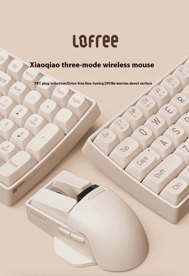 Xiaoqiao wireless gaming mouse in Tofu colour with seven buttons and scroll wheel
