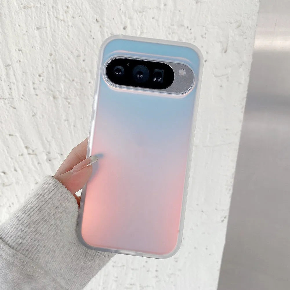 Colourful laser frosted matte magnetic phone case for Google Pixel phones on a transparent background.