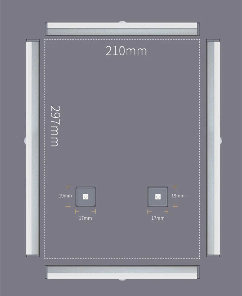 Silver aluminium USB rechargeable LED strip light with magnetic back for wardrobes.
