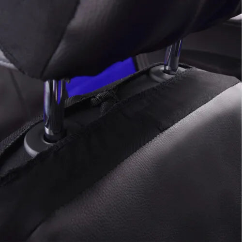 Artificial leather car seat covers in multiple colours with stitching patterns for 5-seater vehicle protection