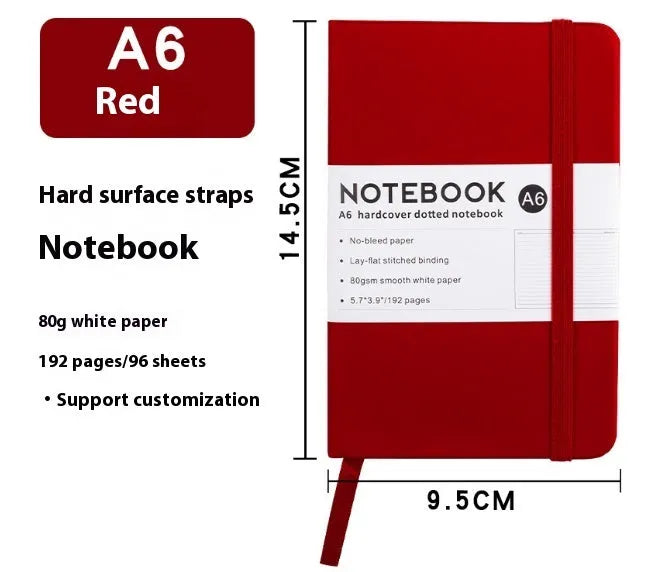 A5 soft skin-feel PU leather diary with strap closure and horizontal ruled pages in multiple colour options