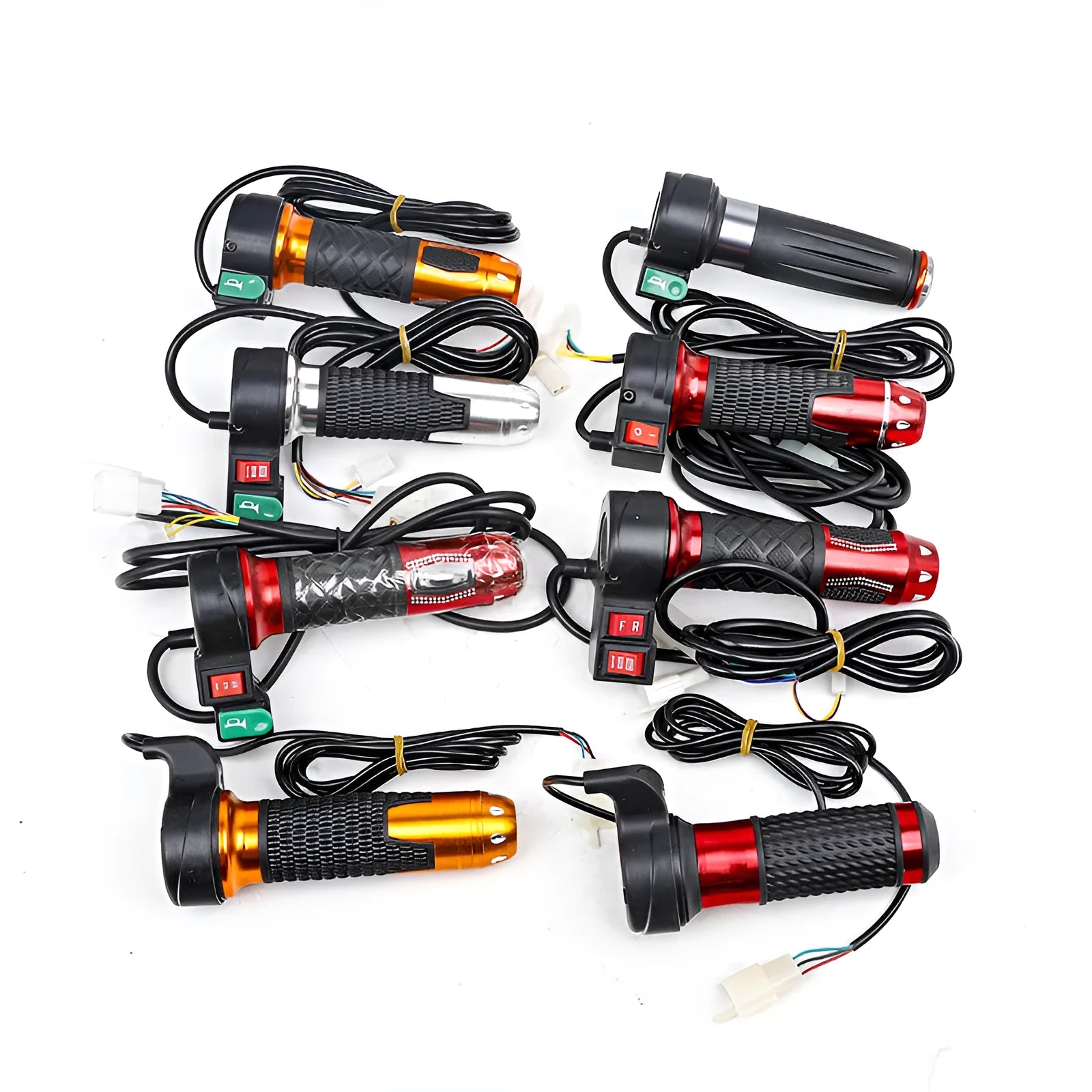 Plastic three-wheel electric car accelerator handle with three-speed rotating mechanism