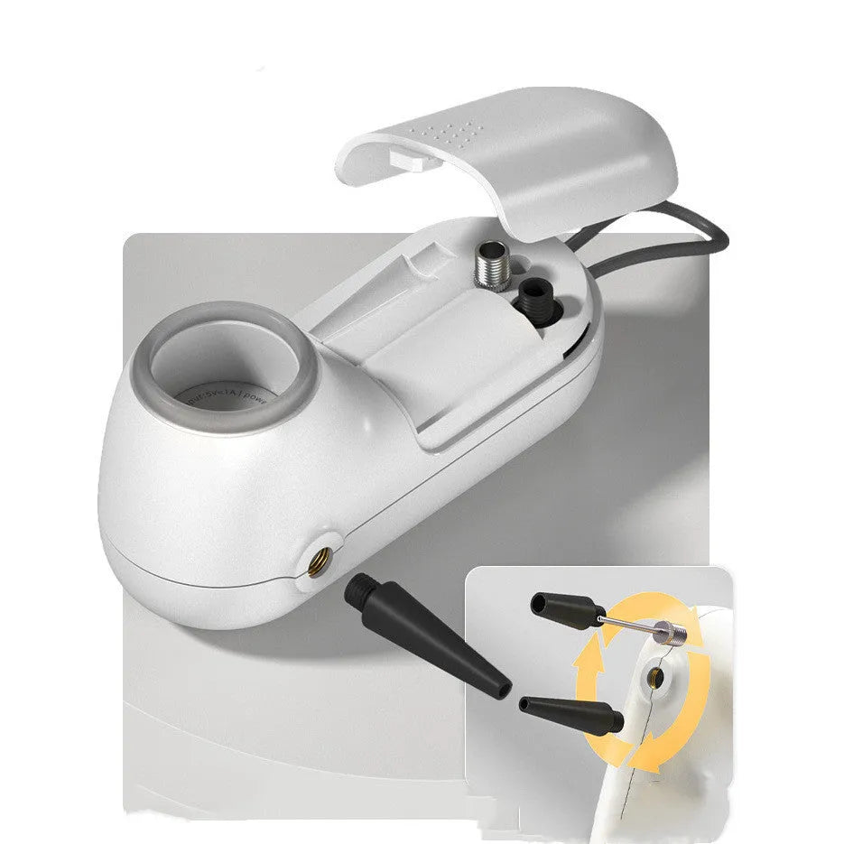 White hand-held vacuum sealing machine with USB charging, compact 54x63x132mm size, ABS plastic construction