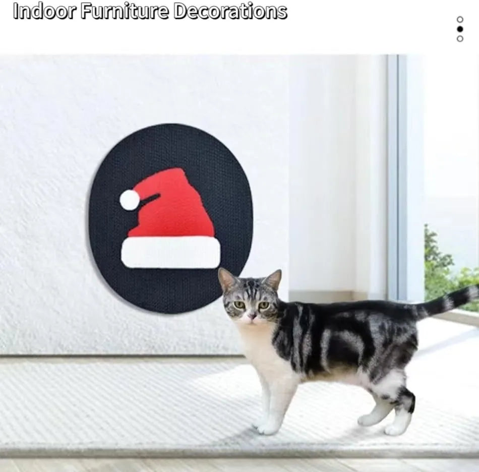 Wall-mounted cat scratch pad with corrugated cardboard surface measuring 35cm by 44cm