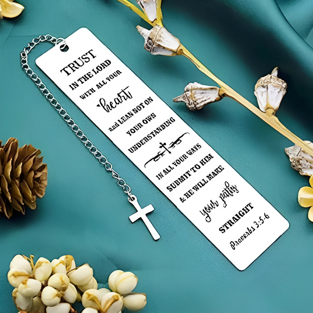 Stainless steel family Bible verse bookmark with European design in CFS5170 steel colour