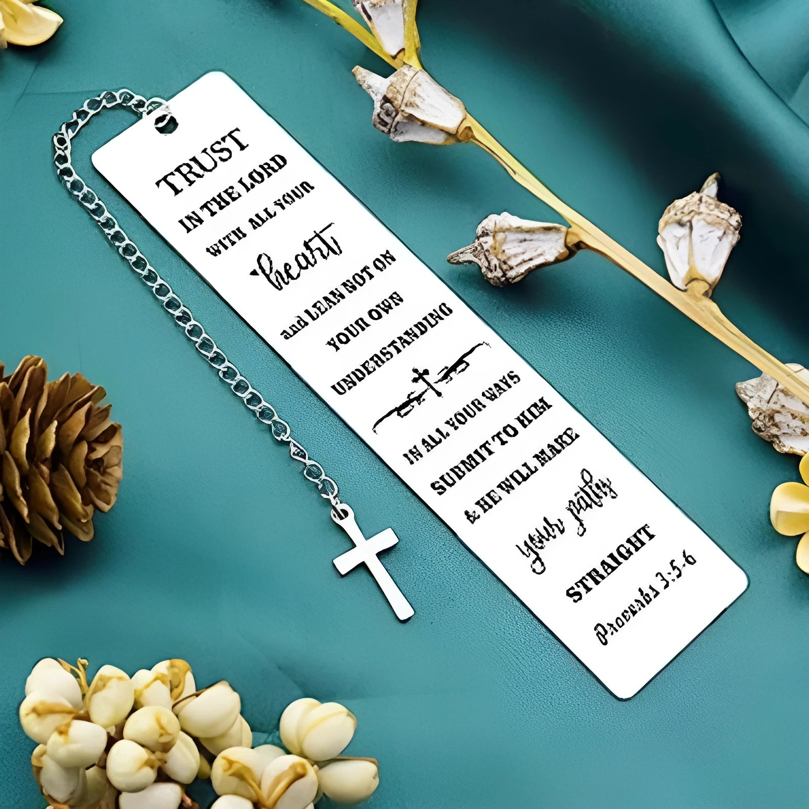 Stainless steel family Bible verse bookmark with European design in CFS5170 steel colour