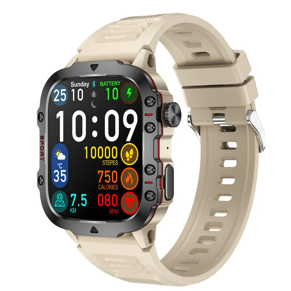 QX11 smart Bluetooth watch displaying heart rate on TFT screen with black silicone strap