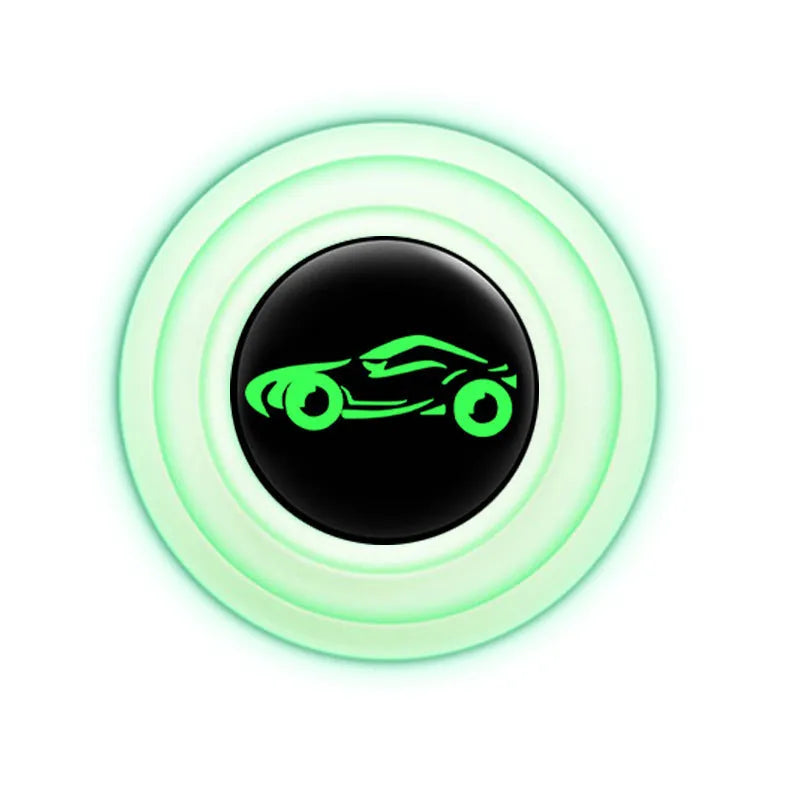 Set of four round, 20mm diameter silicone car door shock pads in black and luminous colours on a car door edge.