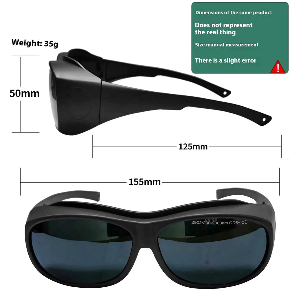 200-2000nm laser protection goggles with polycarbonate construction for welding and photon treatments