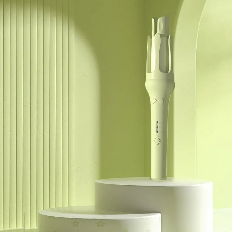 White and Chigo brand automatic hair curler with 32mm barrel and wired power plug