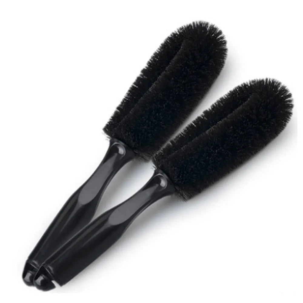 27cm car wheel brush with PP handle and dense bristles for hub cleaning, available in black or grey