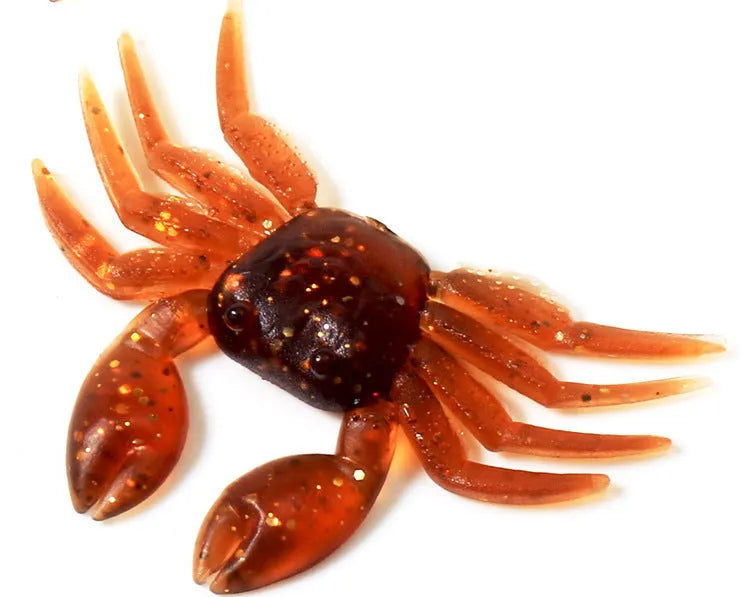 8CM PVC crab fishing lure in red or brown crab design for saltwater fishing