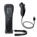 Wii left and right wireless gamepad controllers with rubber sleeve on right controller