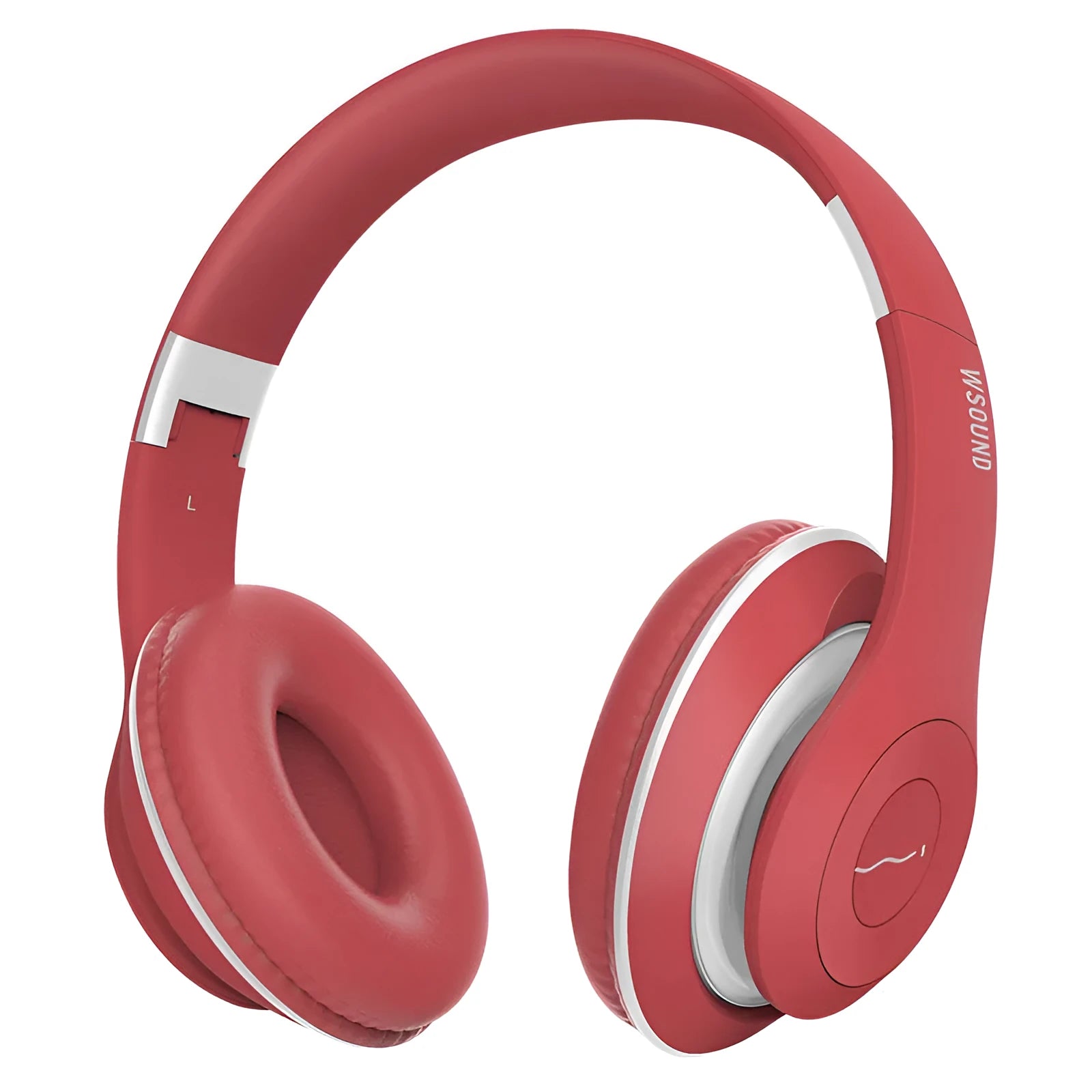Blue and red Bluetooth wireless stereo headset with bilateral ear design