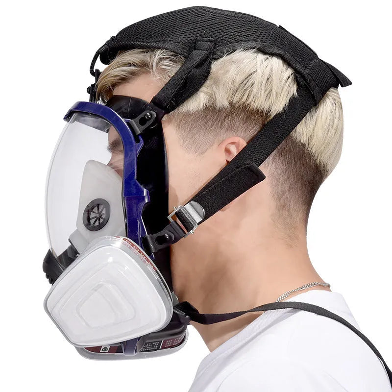 Blue edge spherical full mask with KN95 protection for epidemic prevention and fire protection
