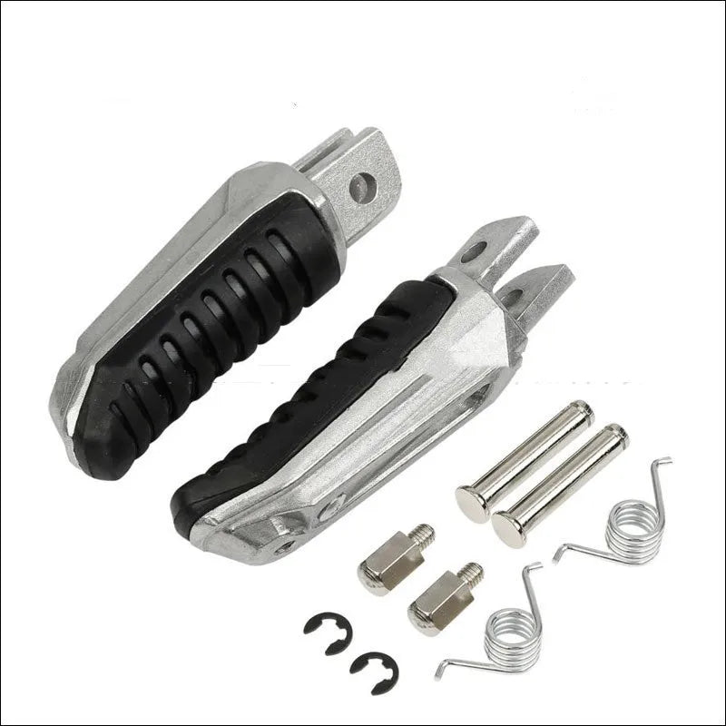 Black aluminium alloy motorcycle footpegs replacement set for Suzuki models