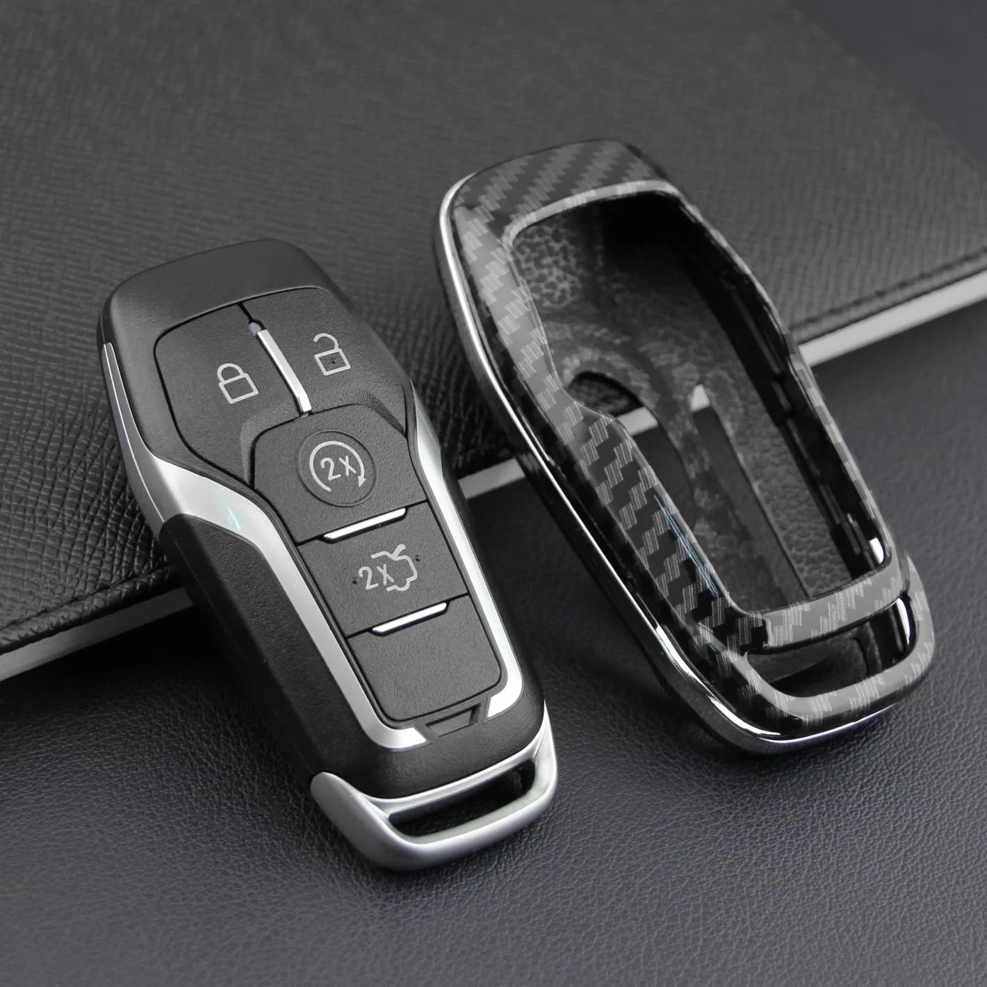 Plastic protective shell for a car key remote, shown in a single-shell design.