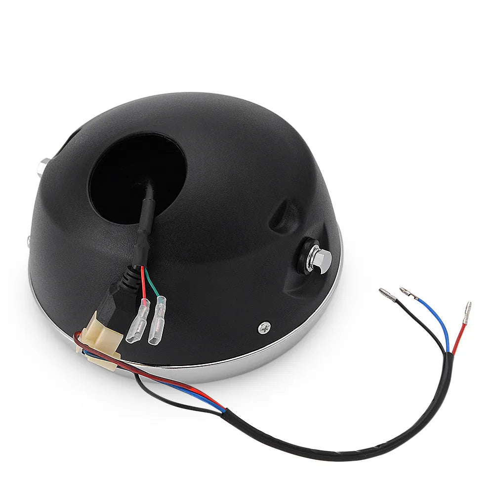 Fisheye motorcycle LED headlight 7.5 inch black ABS+aluminium IP67 waterproof