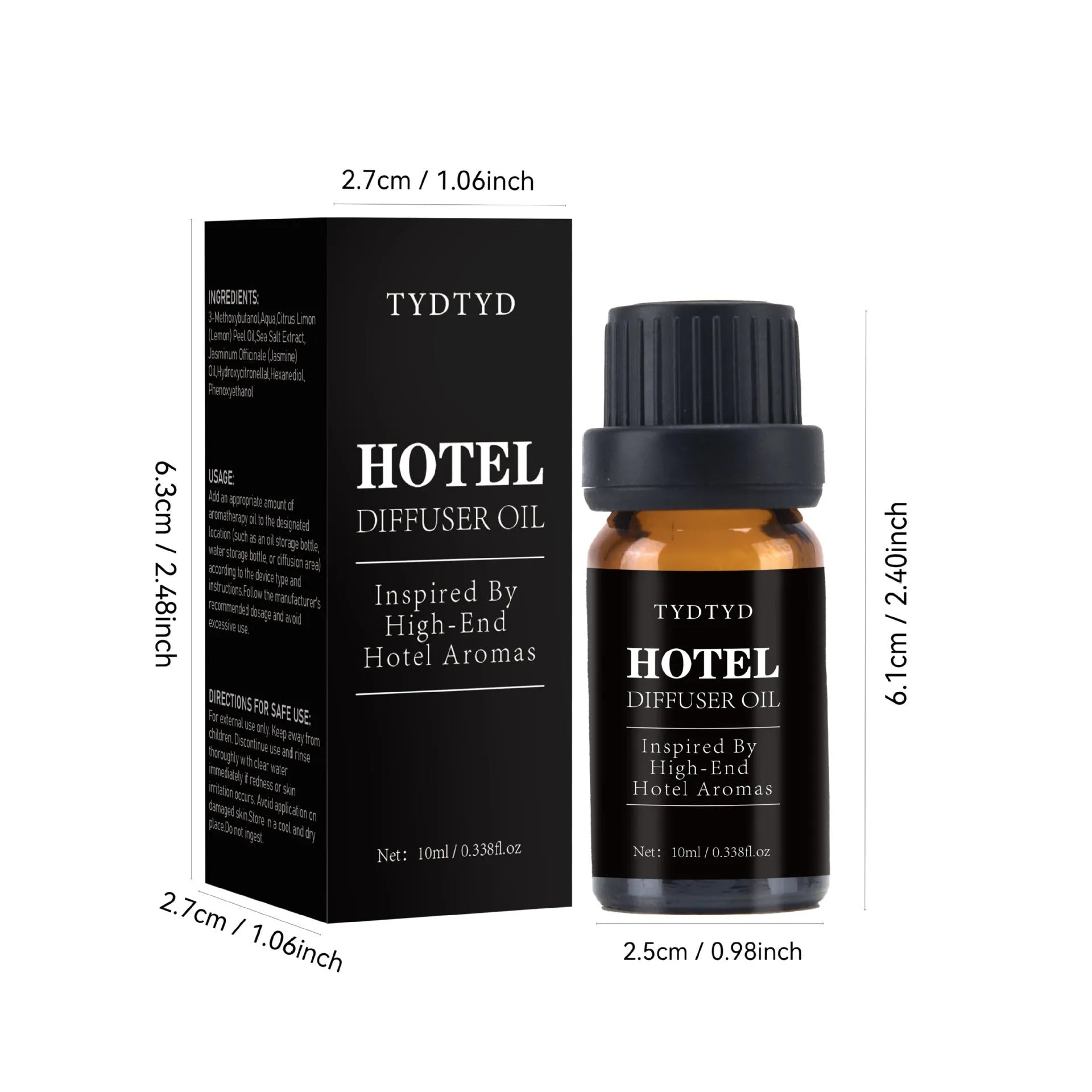 10ml glass bottle of natural plant fragrance essential oil on a plain background