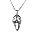 Men's stainless steel skull necklace with alloy pendant in silver colour variations