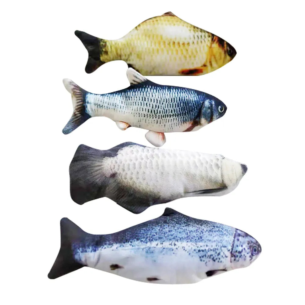 Multicolour electric jumping fish cat toy with USB cable for recharging