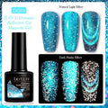Diamond In The Debris cat eye nail polish gel bottles showing six colour variations with diamond fragments