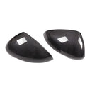 Pair of matte black true carbon fibre rearview mirror covers for a Porsche Macan.