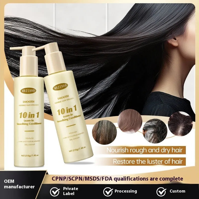 Wash-free soft 10-in-1 hair conditioner bottle 210g for ladies moisturising treatment