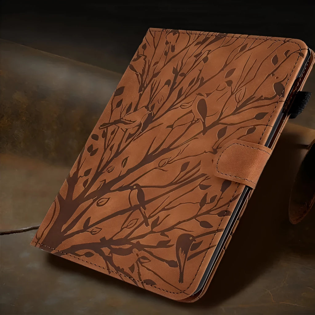 Imitation leather tablet protective case with bracket stand in black colour