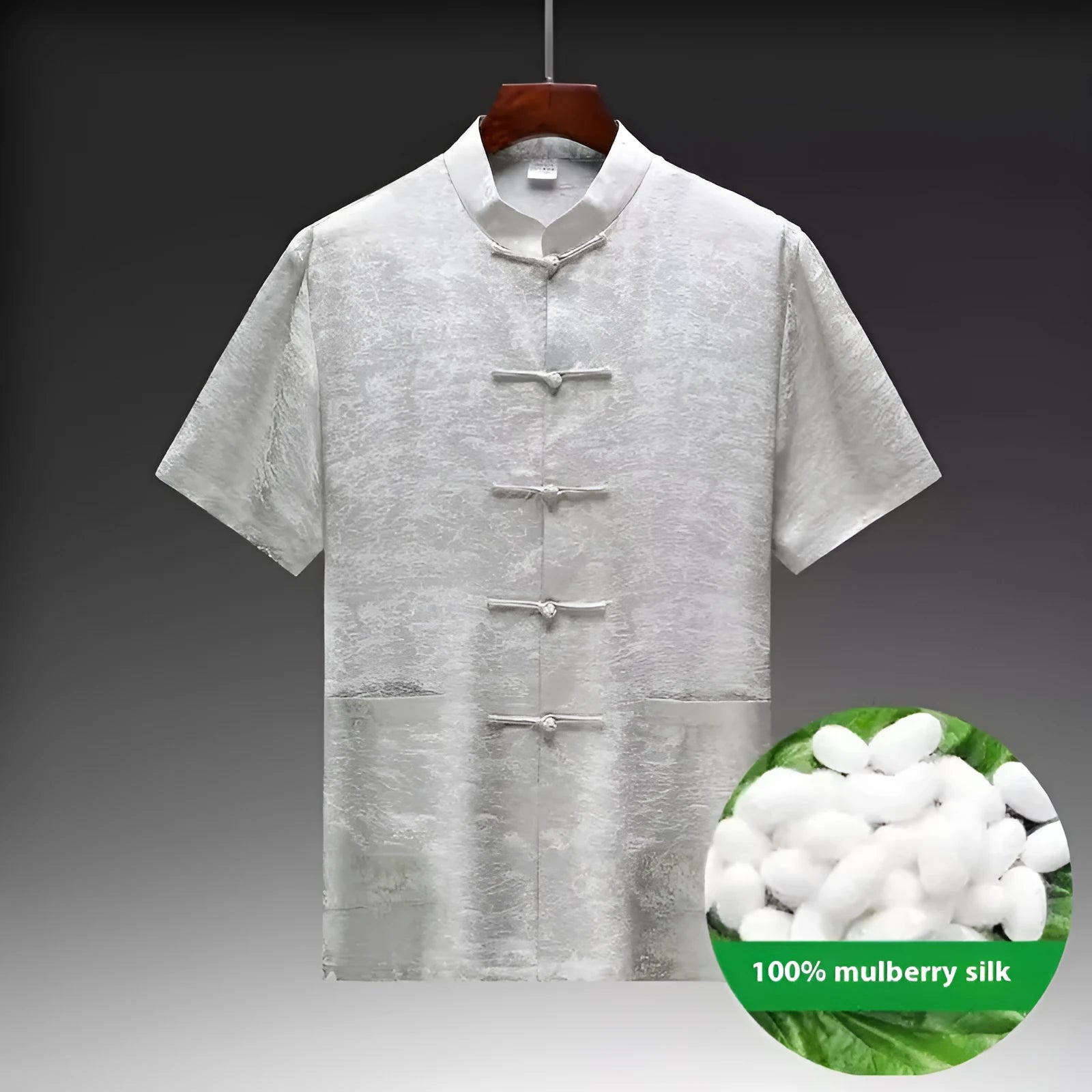 Men's Chinese Tang suit in mulberry silk satin available in multiple colours with Asian sizing