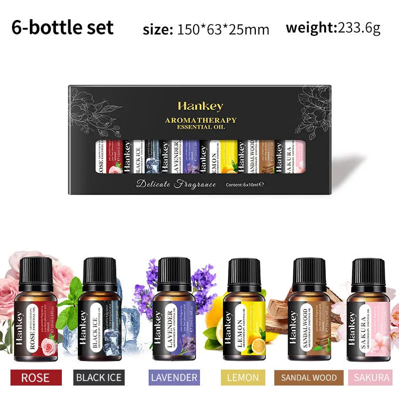 Boxed set of water-soluble aromatherapy essential oils for diffuser use