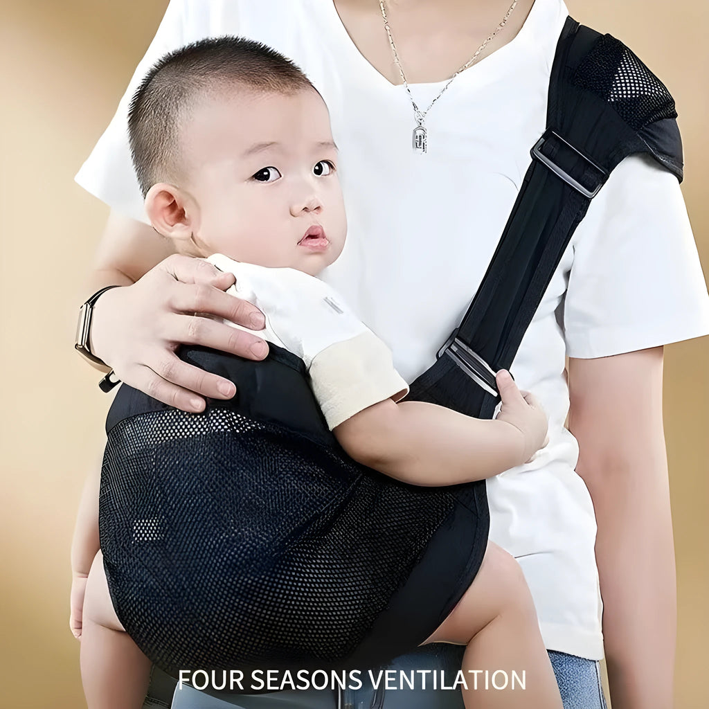 Adjustable cloth baby waist stool carrier for children aged 1-48 months, 25 kg capacity.