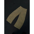 Men's khaki straight leg cotton trousers laid flat, showcasing the casual American retro style.