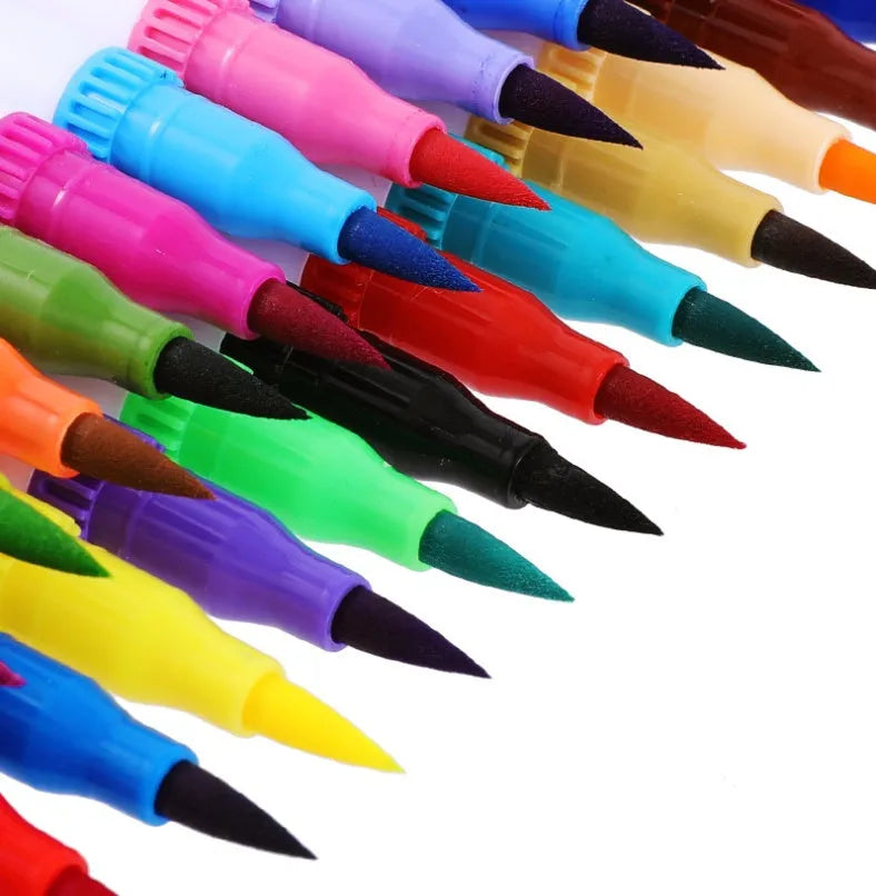 Set of watercolor brush pens with multiple colour options for artistic and promotional use