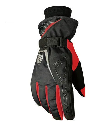 Scoyco Sai Feather MC21 waterproof cold-proof motorcycle gloves in red on display