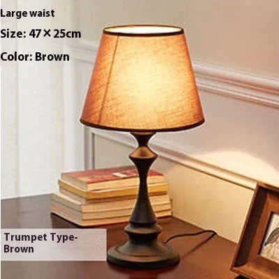 Retro alloy bedside lamp with LED lighting, American design, available in EU and US110V plug versions