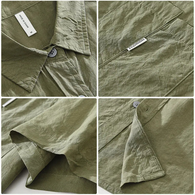 Loose casual lyocell top in cardigan style with short sleeves available in black green purple colours