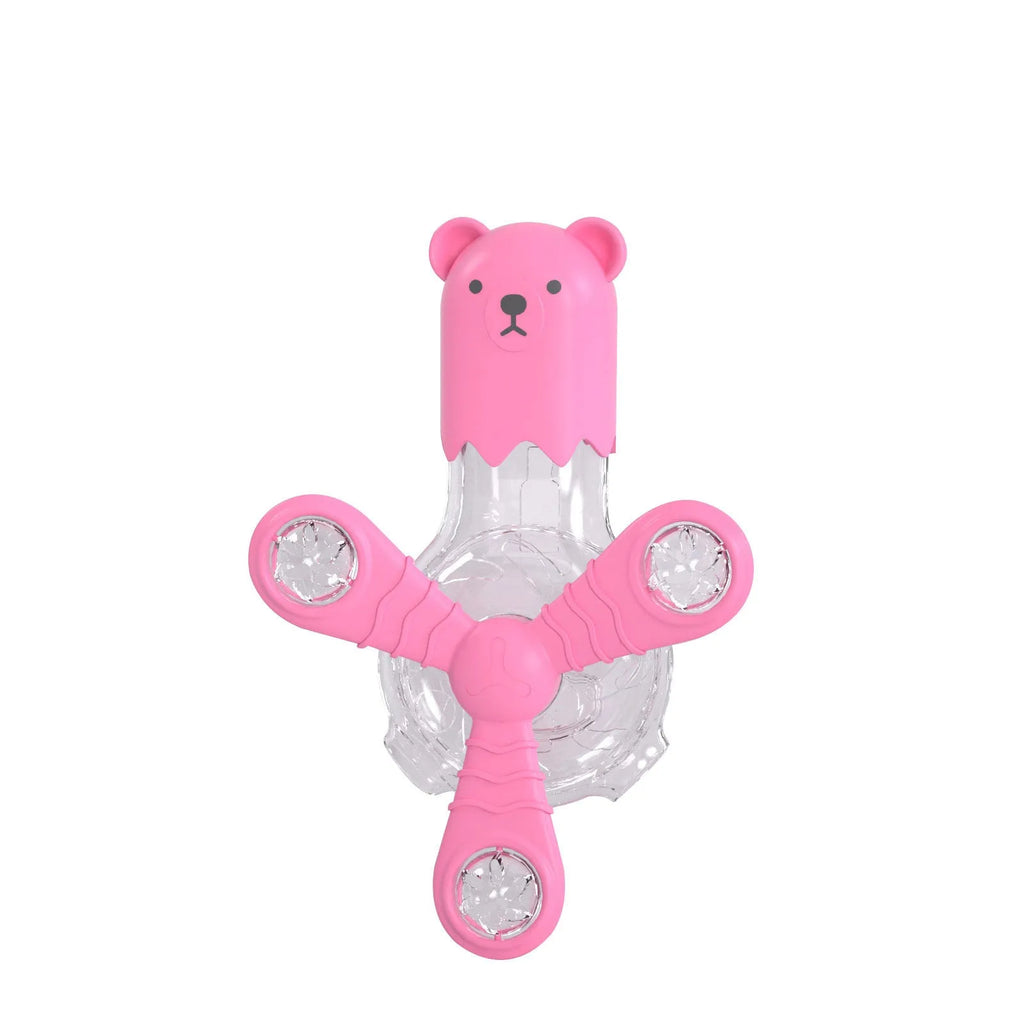 Multi-function cat toy with light and sound in blue, rotating feeding function, size 150x190x75mm