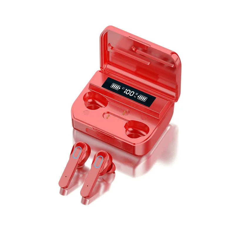 Wireless Bluetooth headset T33 in-ear style with four speakers in black colour