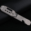 TC4 titanium alloy multi-function crowbar screwdriver tool with bottle opener and glass breaker.