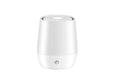 White USB aroma diffuser with simulated flame effect showing dimensions and Type-C connection
